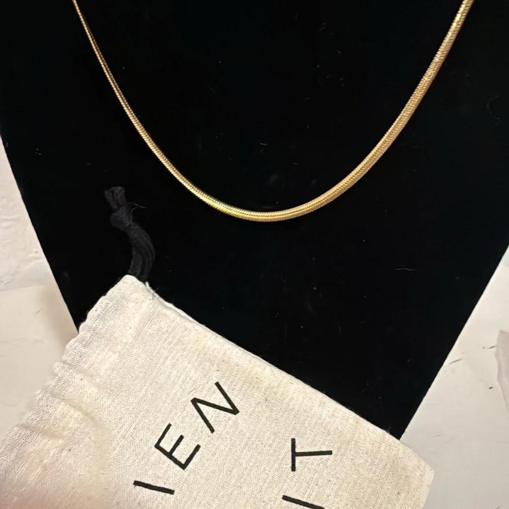 Madewell gold plated brass Herringbone necklace NEW - Picture 5 of 8
